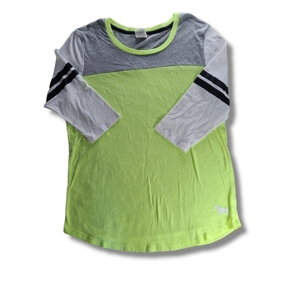 𝅺vs PINK Yellow Grey Black White 3/4 Sleeve Everyday Tee - Picture 1 of 3
